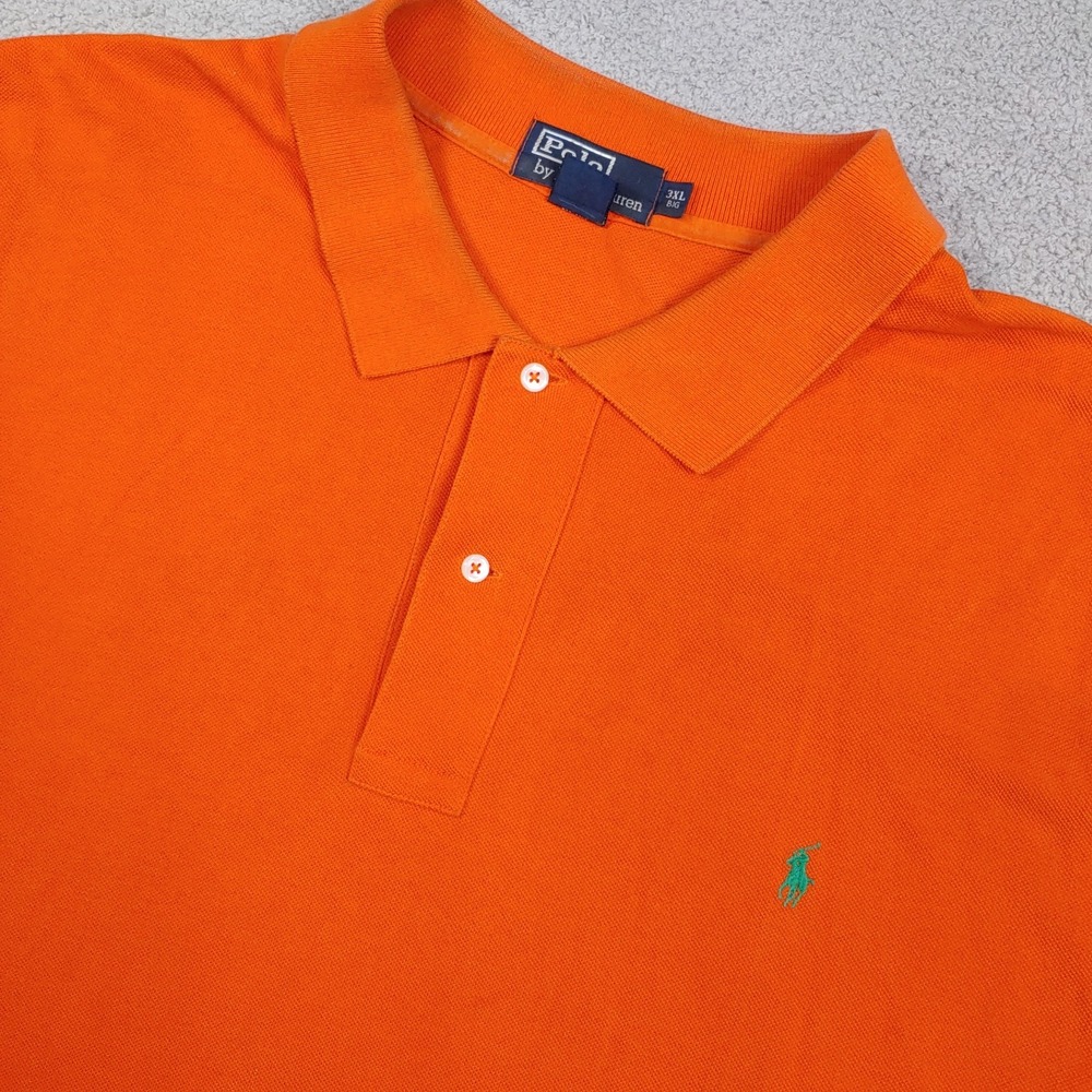 Polo Ralph Lauren Polo Shirt - Men 3XL Big Orange Short Sleeve Pique Cotton Pony